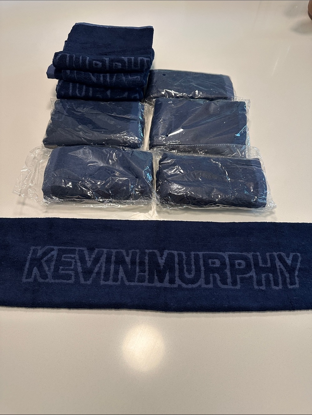 KEVIN.MURPHY Deep Navy Logo Towel Set